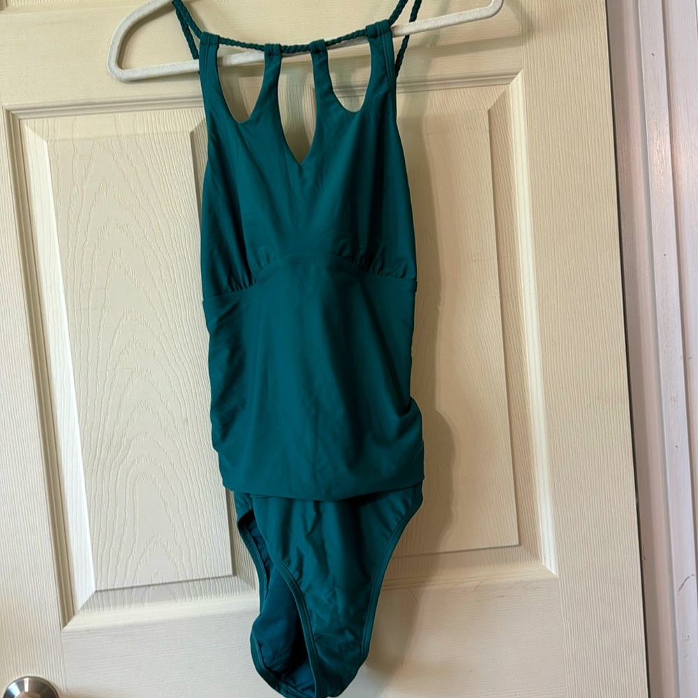 Merona Keyhole Open Back One-piece Teal Swimsuit